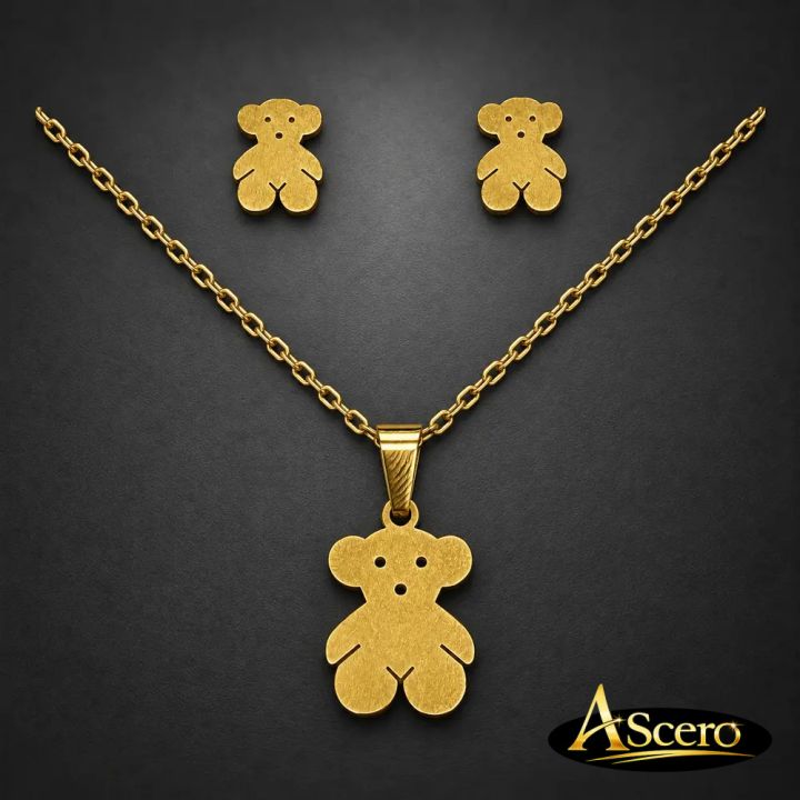 Conjunto Osito en Acero Dorado