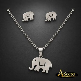 Conjunto Elefante en Acero Inoxidable