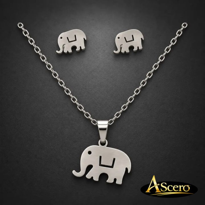Conjunto Elefante en Acero Inoxidable