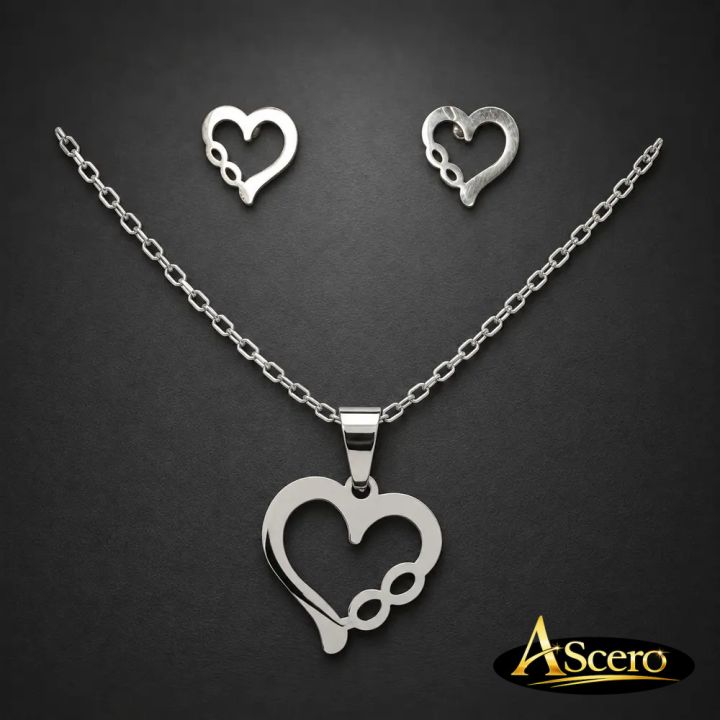 Conjunto Corazón Infinito en Acero