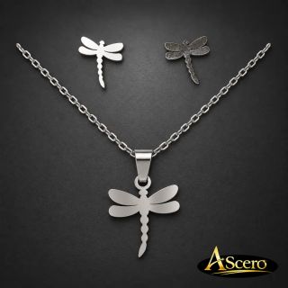 Conjunto Libélula en Acero Inoxidable