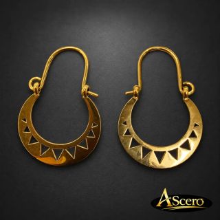 Argollas Canarias Triángulos en Acero Dorado