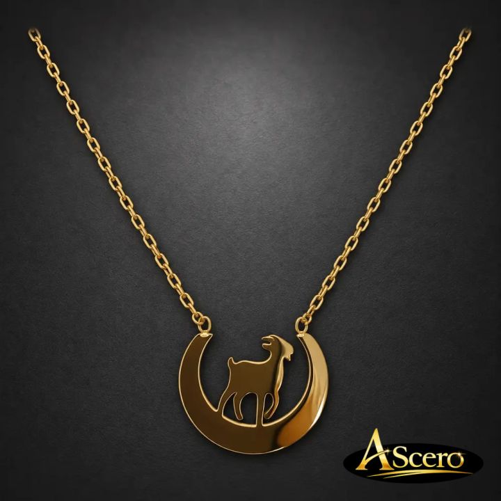 Collar Baifo Canario en Acero Dorado