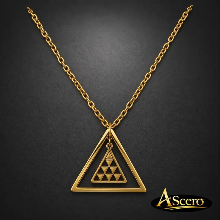 Collar Pintadera Canaria doble en Acero Dorado