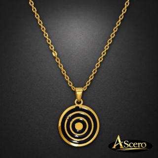 Cadena con Colgante Pintadera Circular en Acero Dorado