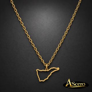 Collar Silueta Tenerife en Acero Dorado
