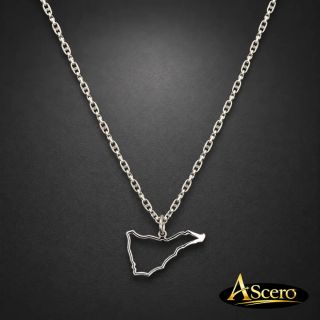 Collar Silueta Tenerife en Acero Plateado