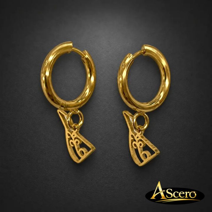 Pendientes Argollas Tenerife en Acero Dorado