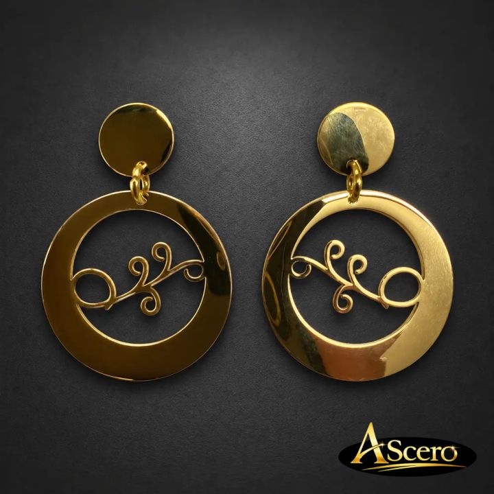 Pendientes Filigrana Típica en Acero Dorado