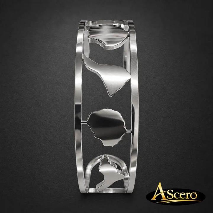 Brazalete Islas Canarias en Acero Plateado