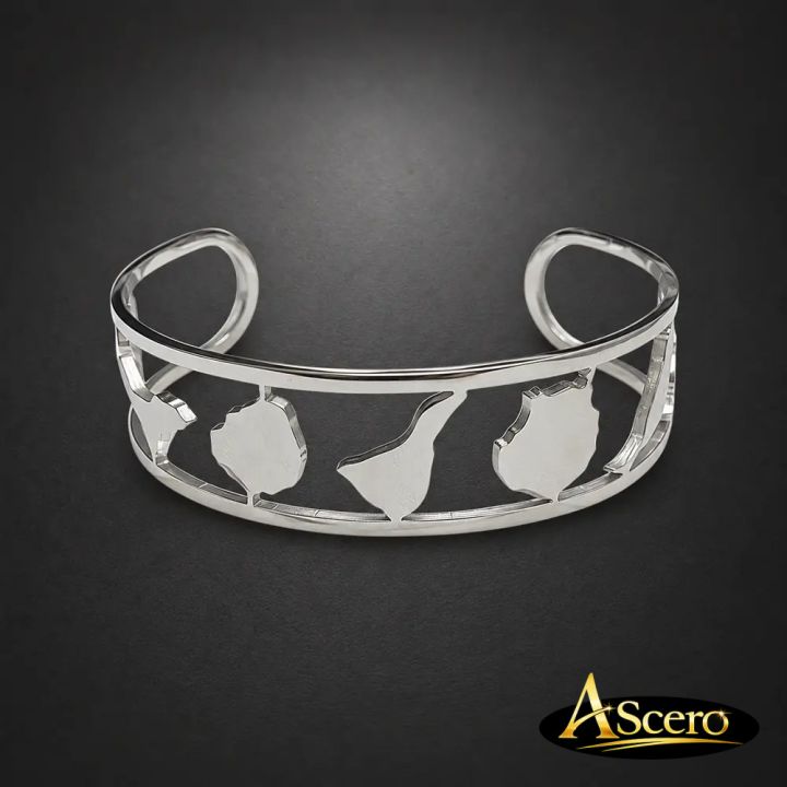 Brazalete Islas Canarias en Acero Plateado