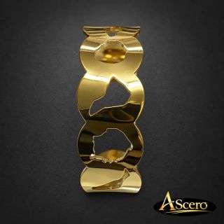 Brazalete Ondas Canarias en Acero Dorado
