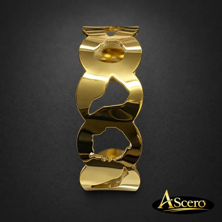 Brazalete Ondas Canarias en Acero Dorado