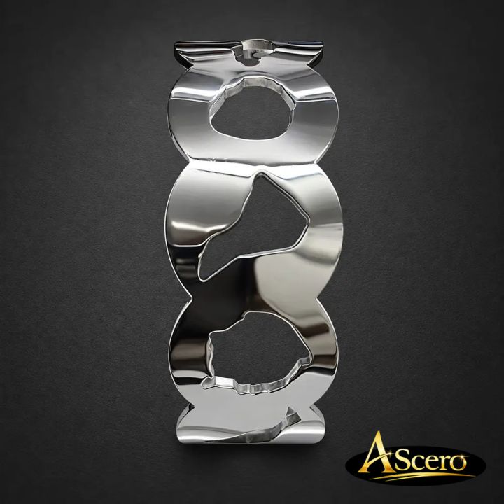 Brazalete Ondas Canarias en Acero Plateado
