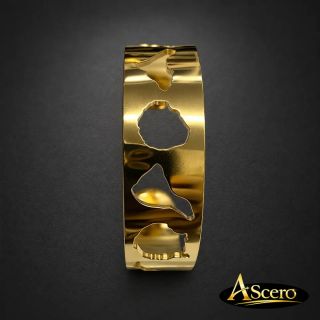 Brazalete Liso Islas Canarias en Acero Dorado