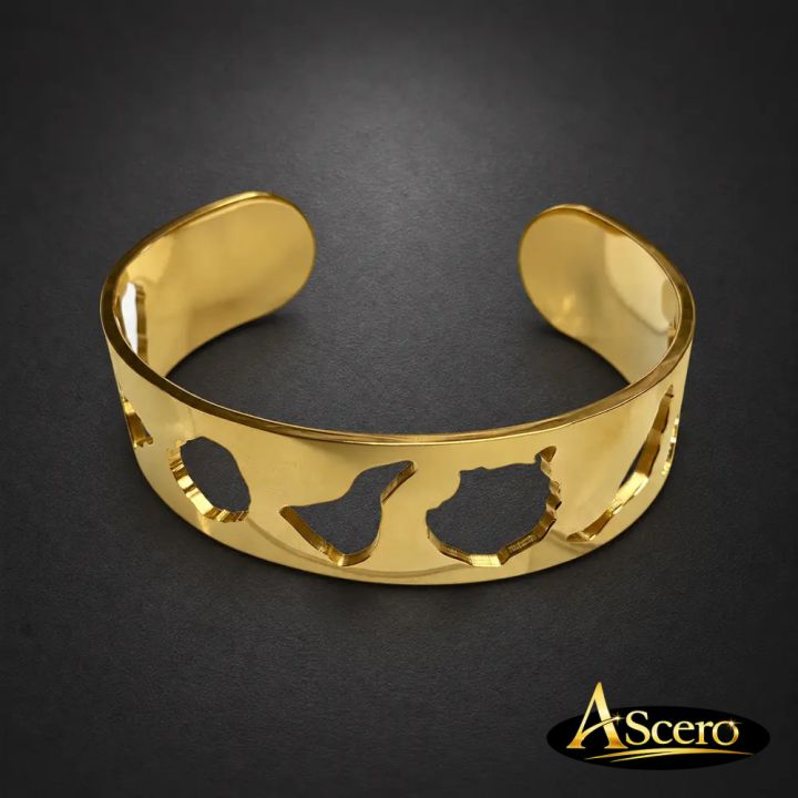 Brazalete Liso Islas Canarias en Acero Dorado