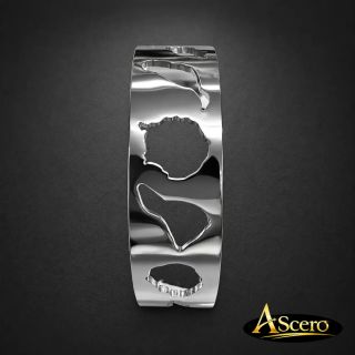 Brazalete Liso Islas Canarias en Acero Plateado