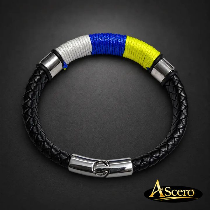 Pulsera Canaria de Cuero y Acero