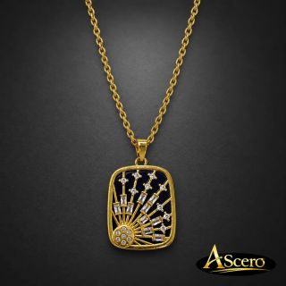 Colgante Sol en Acero Dorado