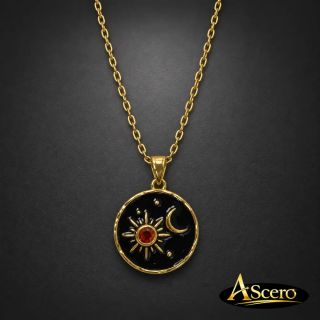 Colgante Sol y Luna en Acero Dorado