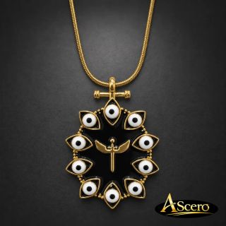 Colgante Ángel Nazar en Acero Dorado