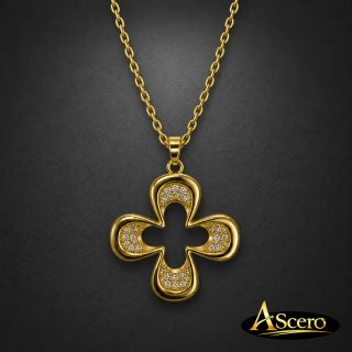 Colgante Trébol en Acero Dorado