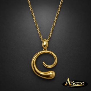 Colgante Espiral en Acero Dorado