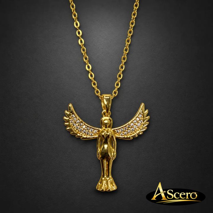 Colgante Ángel en Acero Dorado