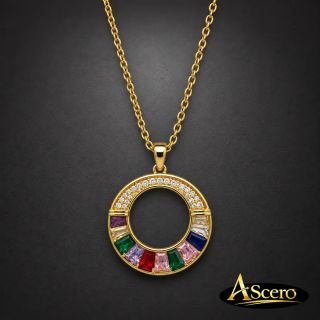 Colgante Circular de Colores en Acero Dorado