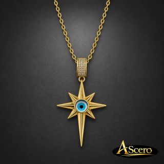 Colgante Estrella Dorada con Ojo Turco