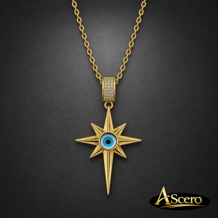 Colgante Estrella Dorada con Ojo Turco
