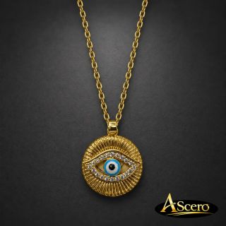Colgante Ojo Turco en Acero Inoxidable Dorado