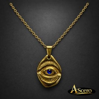 Colgante Ojo Místico en Acero Dorado