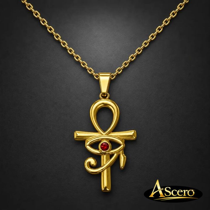 Colgante Ojo de Horus en Acero Dorado