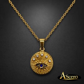 Colgante Ojo Místico en Acero Dorado