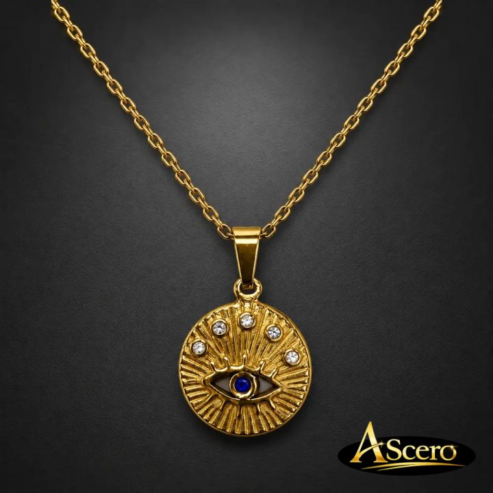 Colgante Ojo Místico en Acero Dorado