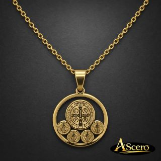 Cadena con Colgante San Benito Circular