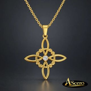 Cadena con Colgante Nudo de Bruja Circonita