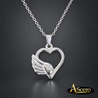 Cadena con Colgante Corazón con Ala