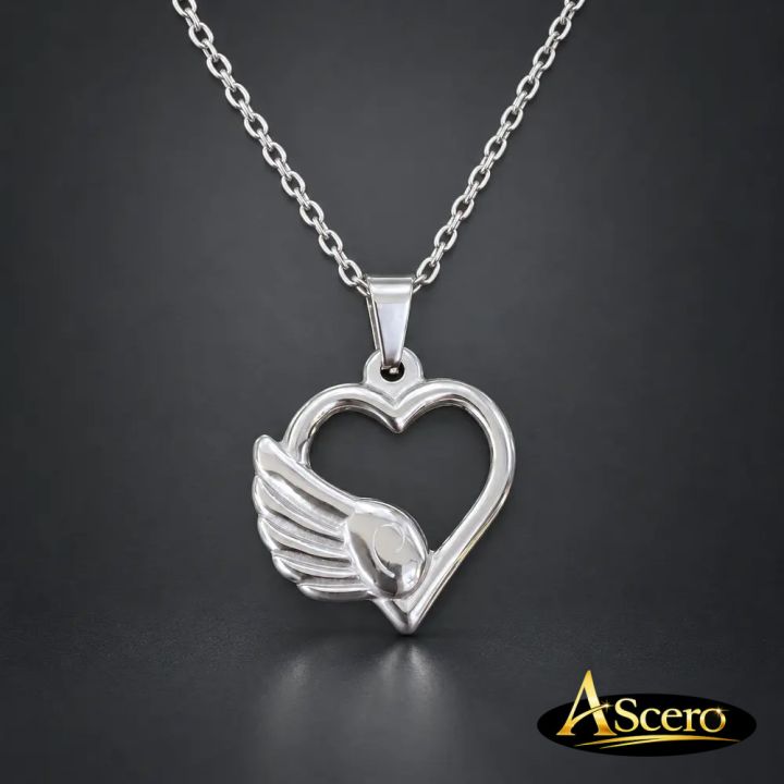 Cadena con Colgante Corazón con Ala