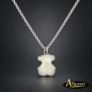 Cadena con Colgante Osito en Acero y Nácar
