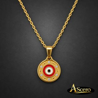 Cadena con Colgante Ojo de la Suerte Rojo