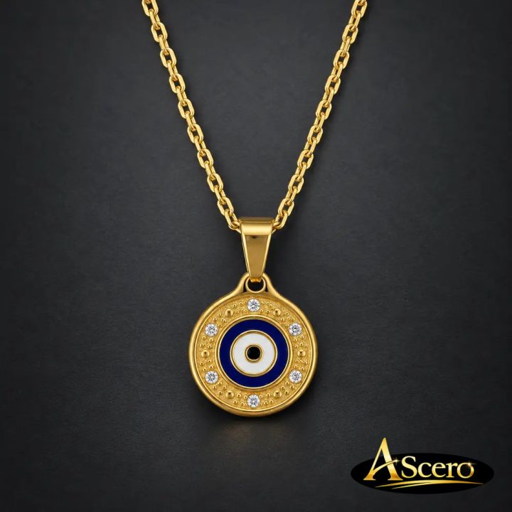 Cadena con Colgante Ojo de la Suerte Azul