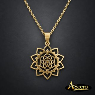 Cadena con Colgante Mandala Flor de la Vida