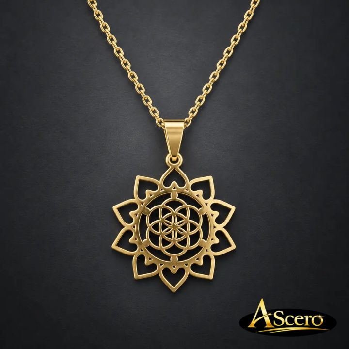 Cadena con Colgante Mandala Flor de la Vida