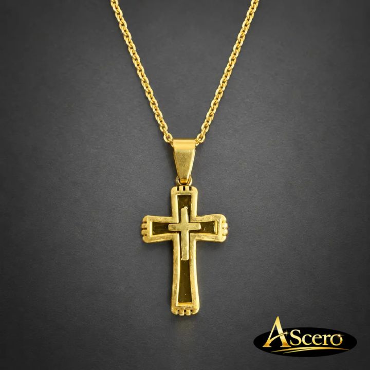 Cadena con Colgante Cruz Doble