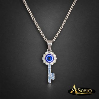 Cadena con Colgante Llave con Ojo Turco