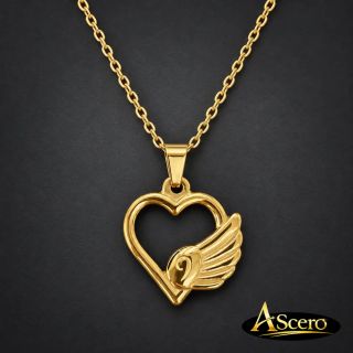 Cadena con Colgante Corazón con Ala
