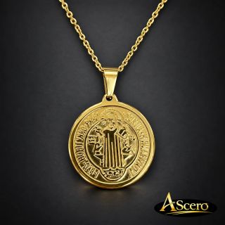 Cadena con Colgante Medalla San Benito Grande