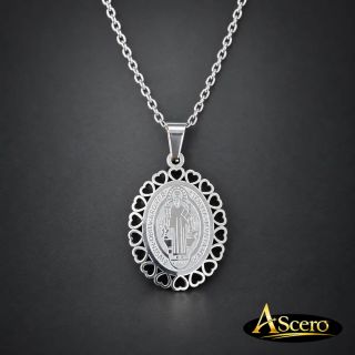 Cadena con Colgante Medalla de San Benito